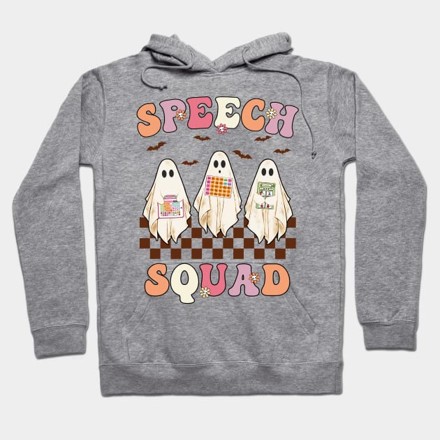 Spooky Season Halloween Speech Therapy Squad Cute Ghosts SLP Hoodie by James Green